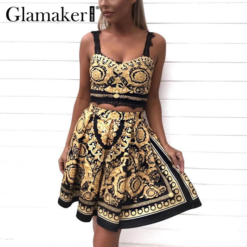 Glamaker кружевное сексуальное платье в стиле бохо с принтом пейсли женский летний