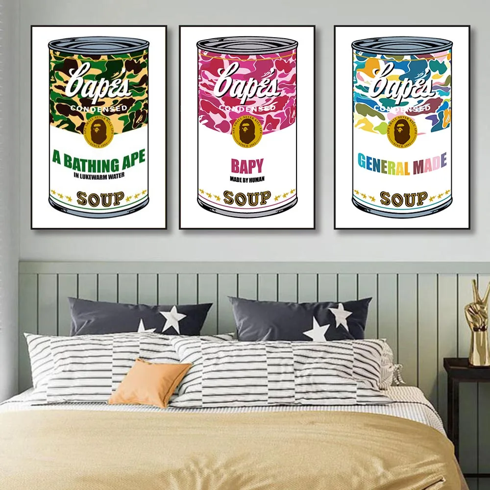 

Pop Art Poster Canvas Painting Campbell Soup Canned Decoration Mural Abstract Living Room Wall Art Print for Modern Home Decor