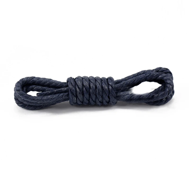 Dark Blue Воском три нити Повседневное шнурки для полукедов 70/90/100 см круглый парусиновые туфли со шнуровкой ботинки martin Ботинки со шнурками струны - Цвет: Dark Blue