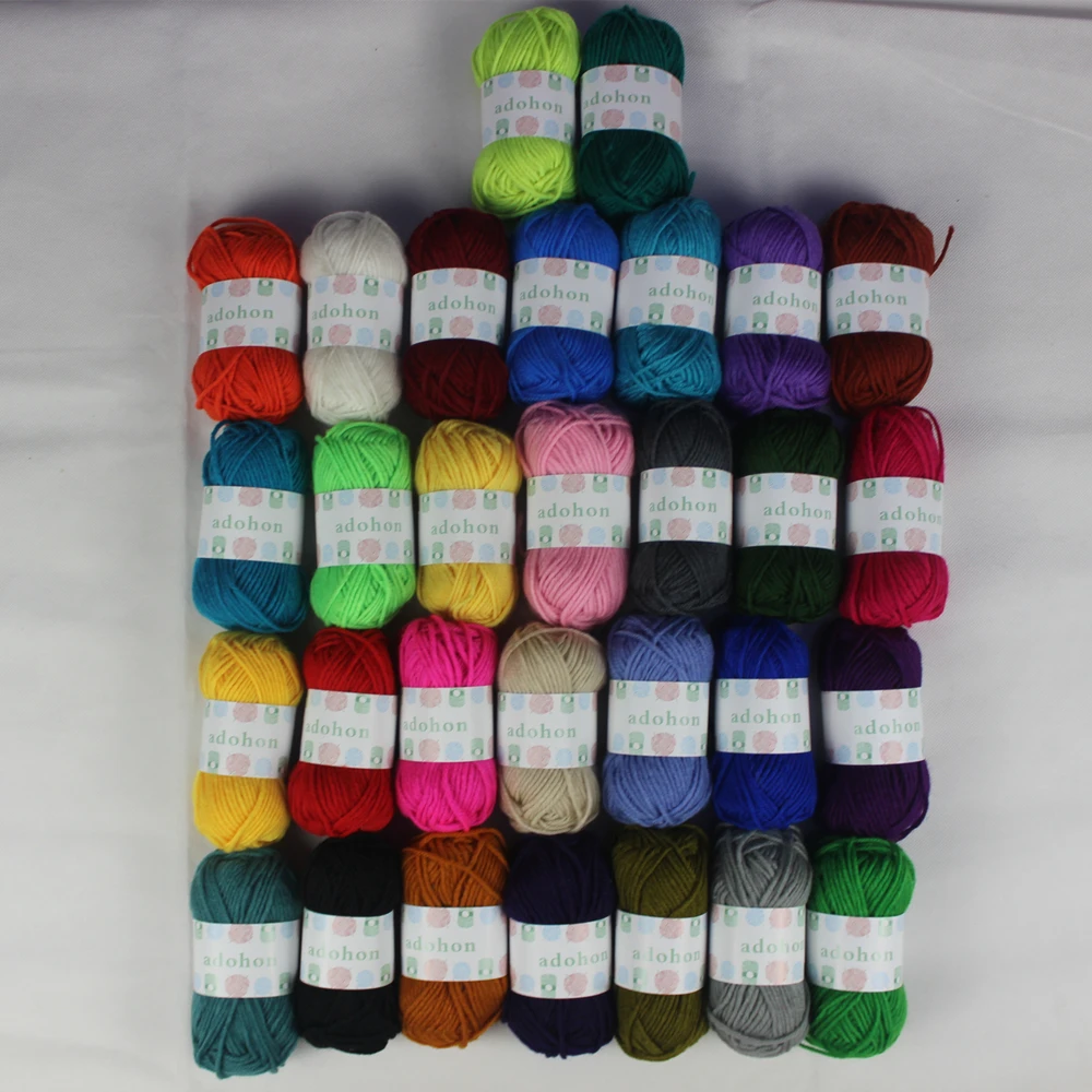 Adohon 30 пакет/43/акриловая пряжа Ассорти Цвета мотки идеально подходит для мини