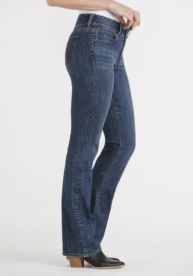 

Women button fly middle waist jeans pants micro flared pencil pants custom logo print on product and package from 1pc dropship