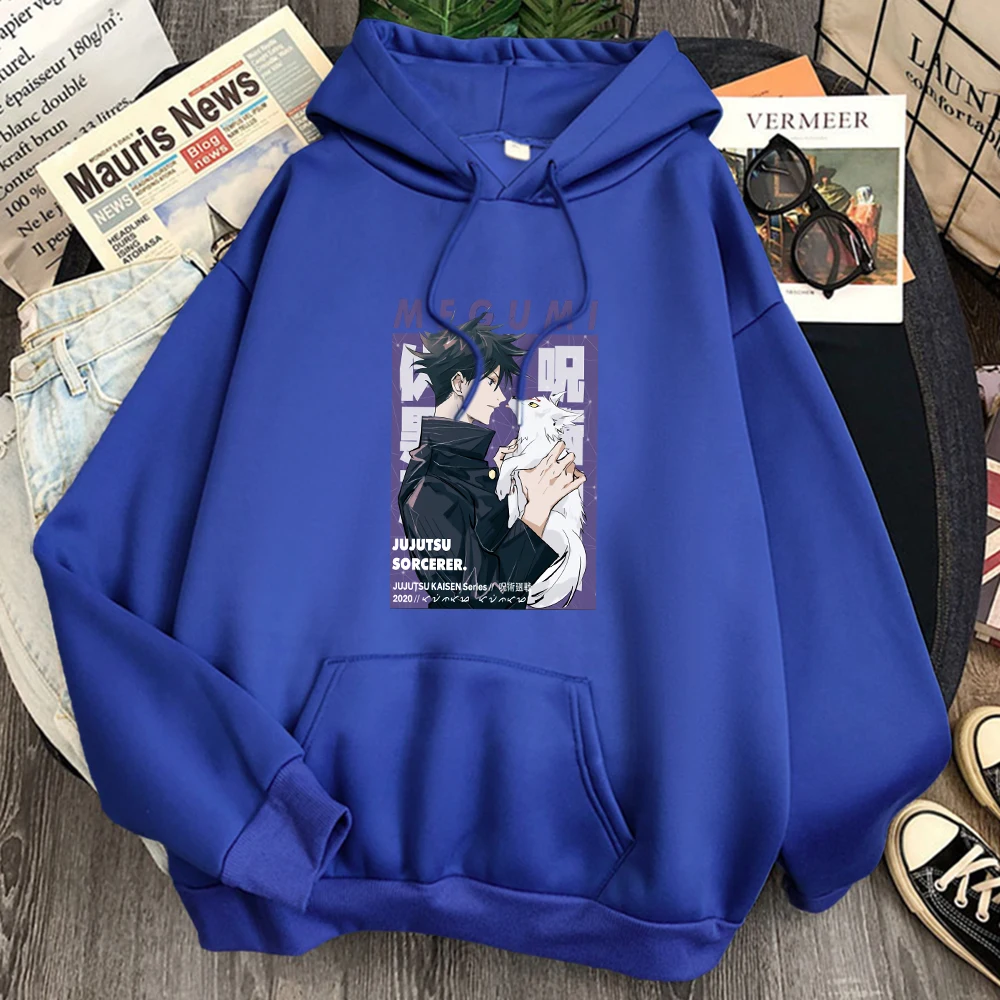 

Женские толстовки Megumi Fushiguro с принтом, юютсу, кайзен, оверсайз, кавайная готическая одежда, женские теплые толстовки с мультяшным принтом в с...