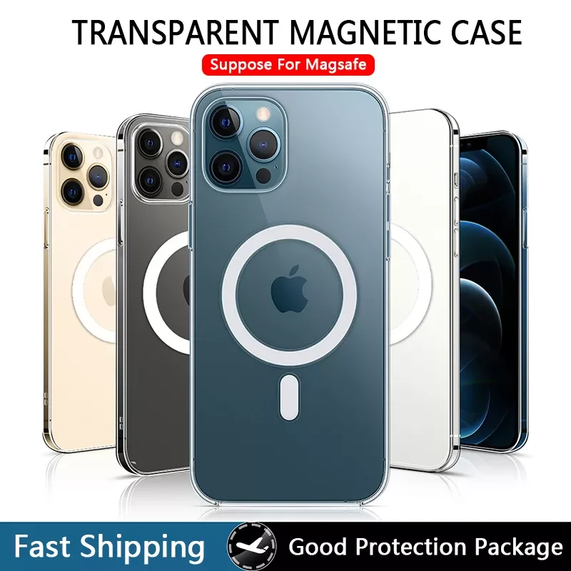 

Original For Magsafe Magnetic Wireless Charging Case for iPhone 13 11 Pro MAX 12 Mini XR X XS MAX Shockproof Transparent Case