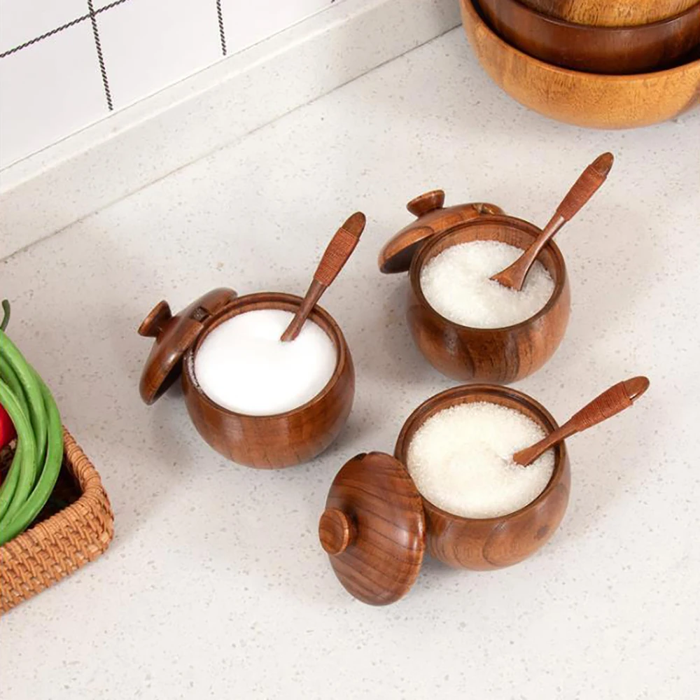 Баночка из натурального дерева для специй и соусов 1 шт. | Дом сад