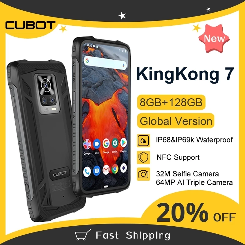 Cubot KingKong 7 8 ГБ + 128 NFC IP68 & IP69K водонепроницаемый прочный глобальная версия