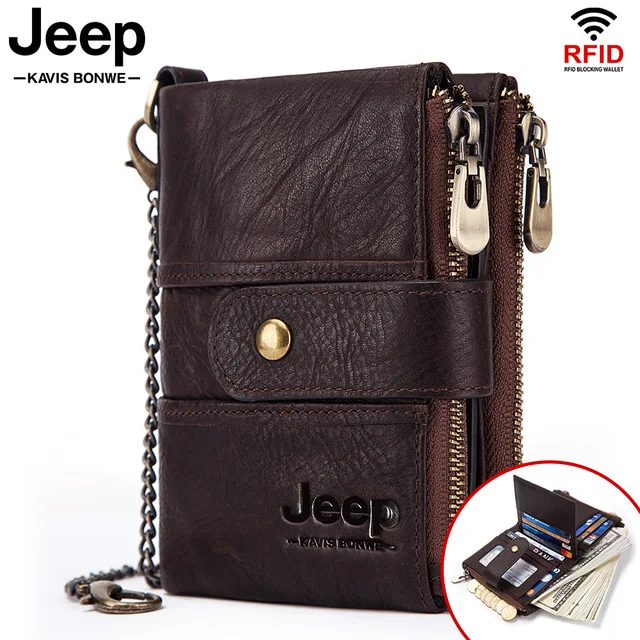 2022 100% Genuine Leather Rfid Wallet Men Crazy Horse Wallets with Coin Purse Short Male Money Bag Mini Walet High Quality Boys 1