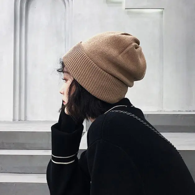 ZHENPEI020 зимняя громоздкая вязаная шапка skullcap beanies женская теплая мягкая удобная с