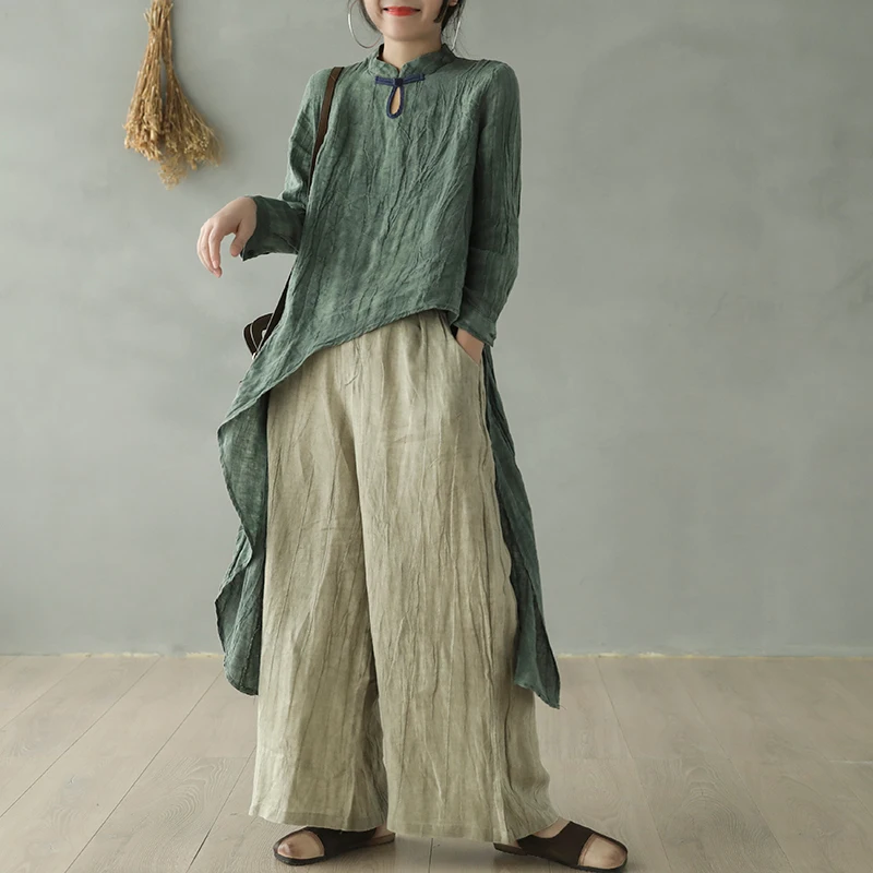 Женское платье с длинным рукавом Johnature винтажное воротником-стойкой и 2019 |