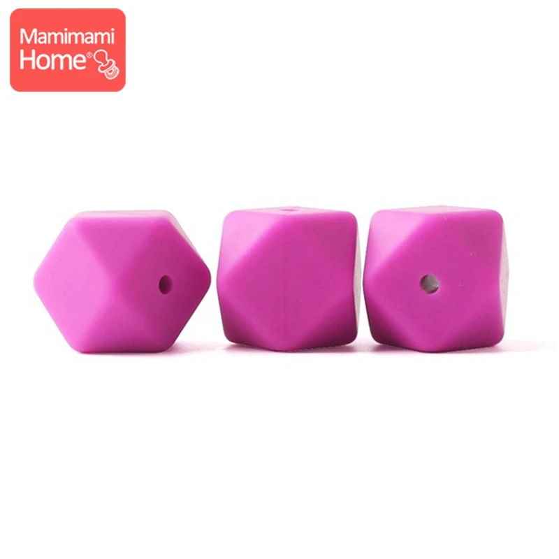 Violet Red Mamihome 5 шт. Детские Прорезыватели для кормления 17 мм силиконовая восьмиугольная бусина может жевать DIY Ювелирные изделия игрушки для коляски Аксессуары для кормления Детские трофеи - Цвет: Violet Red