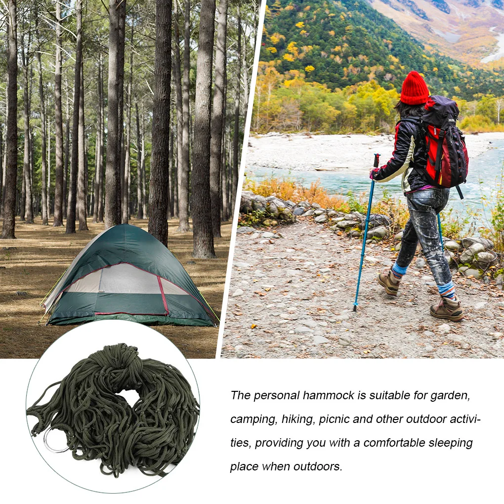 

Hammock Nylon Mesh Net Outdoor Sleeping Swing Portable Personal Camping Hiking Hammock, Blue