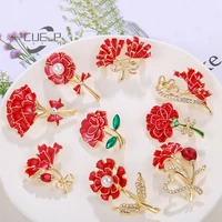 flower brooch dripping oil red brooch plant flower boutique brooch small accessories holiday gift