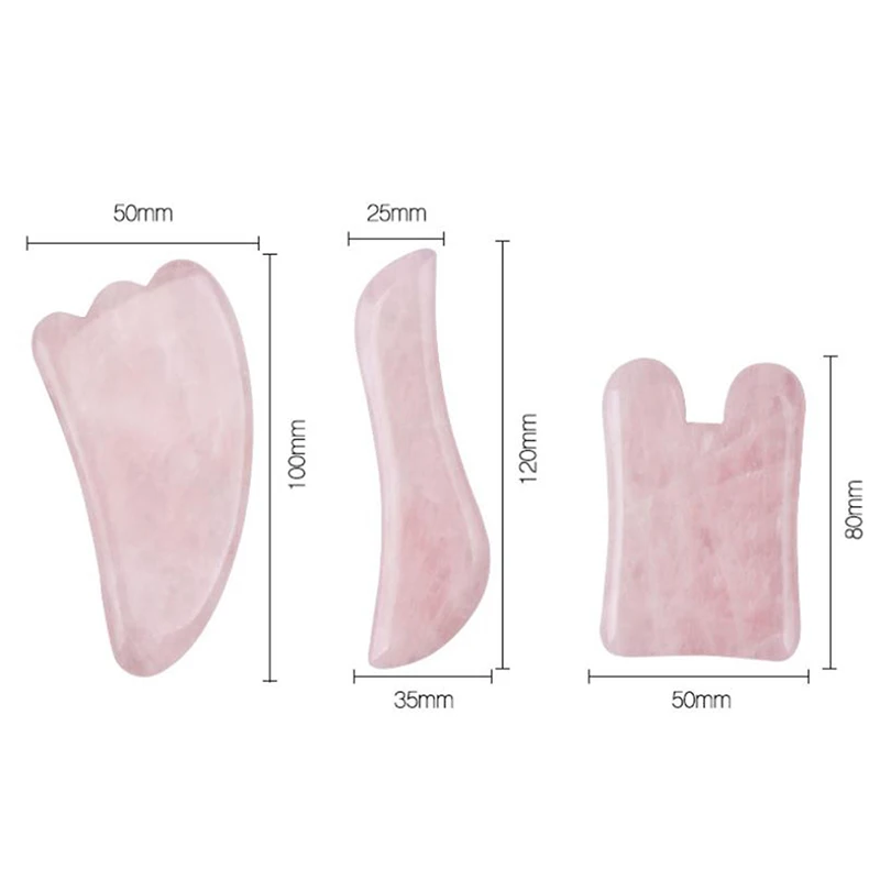 

Natural Rose Quartz Jade GuaSha Board Acupuncture Massage Face Lifting Stone Guasha Scraping Board Jade Facial Eye Massage Tool
