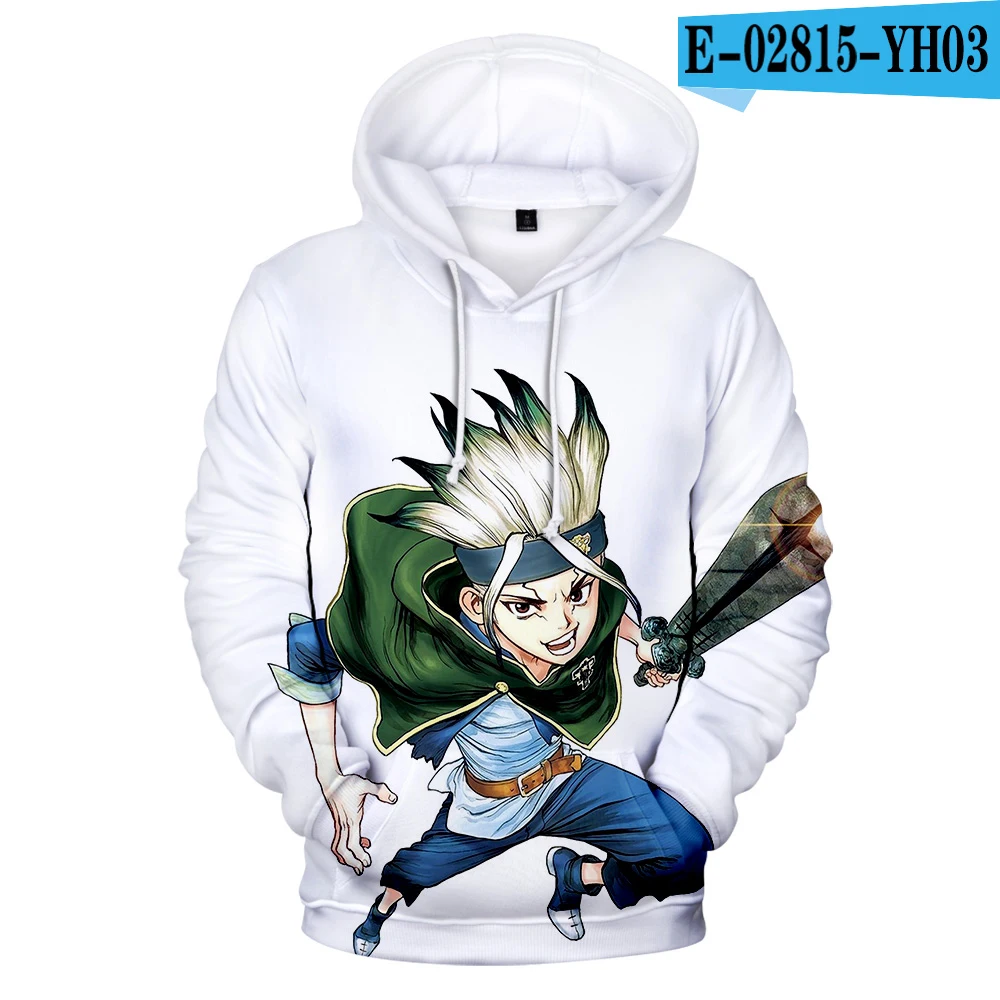 Drstone 3D печать толстовки TMS развлечения recompose 3D Аниме Dr stone толстовка с капюшоном горячая Распродажа мультфильм подростковая одежда - Цвет: Серый