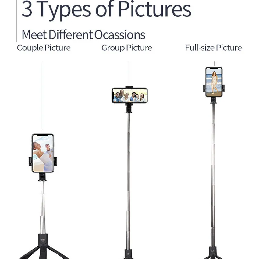 Wireless Bluetooth Selfie Stick Mini Foldable Tripod Monopods Self-Timer Artifact Rod with Mirror Remote Control for IOS Android |