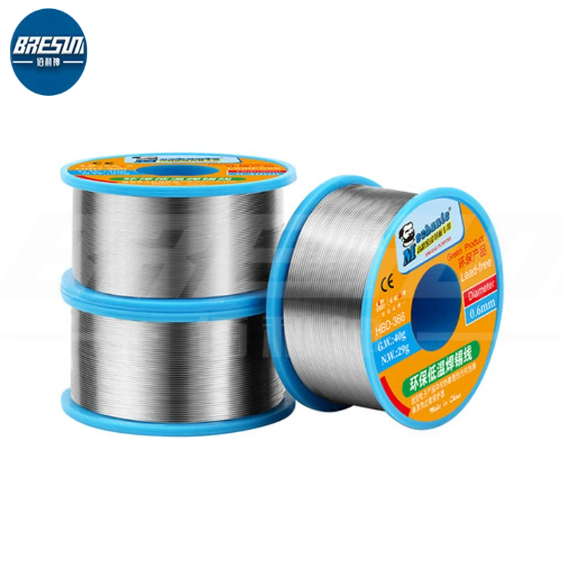 

MECHANIC HBD-366 40g 0.3mm 0.8mm Low-temperature Lead-free Solder Wire Melting Point Solder Wire Welding Flux Iron Cable Reel
