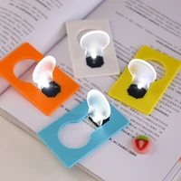 4 pack ultra thin energy saving bulb shape mini portable 6 colors available abs card night light with button battery gift