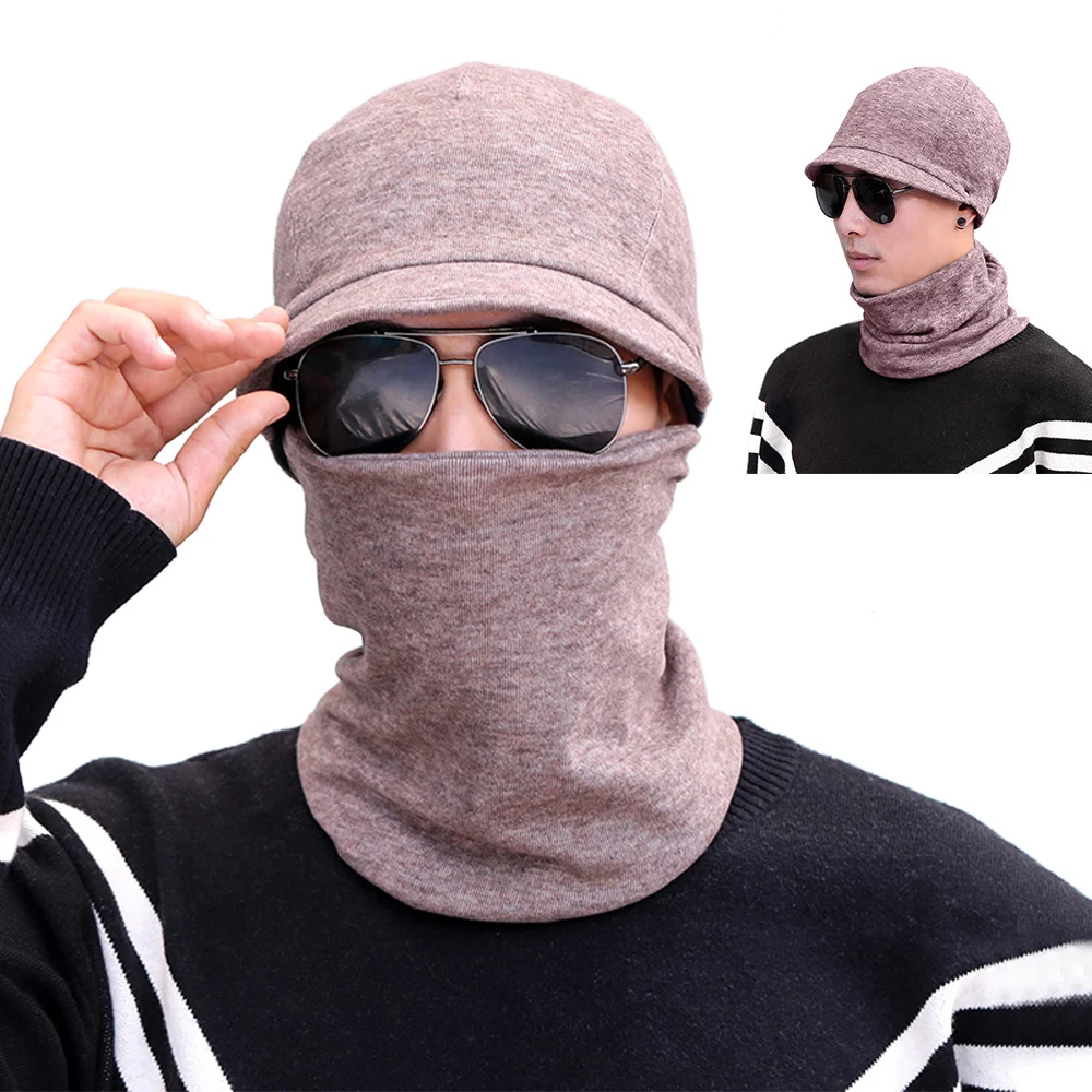Мужская теплая зимняя шапка маска для лица холодной погоды Обложка шейный шарф