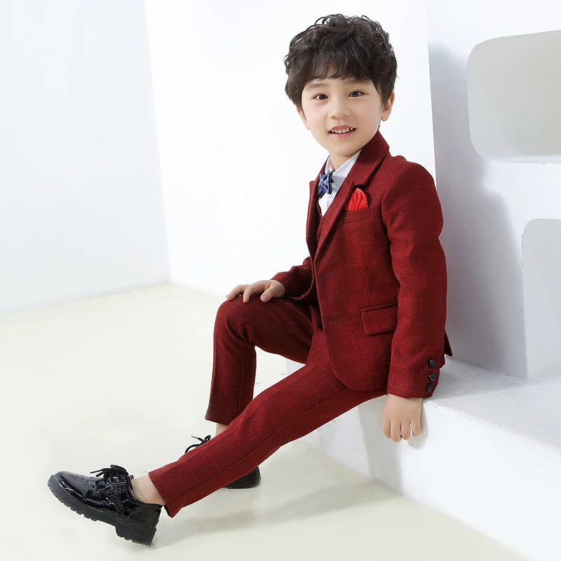 3 шт./компл. осень Формальные Детские костюмы для мальчиков одежда маленьких