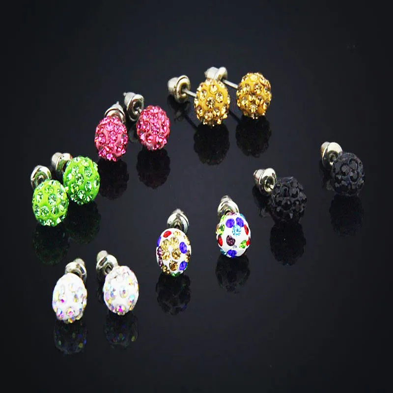 28 шт. в наборе, брендовые серьги-гвоздики с кристаллами, 8 мм, серьги ярких цветов для женщин и девушек, модные ювелирные изделия, подарок