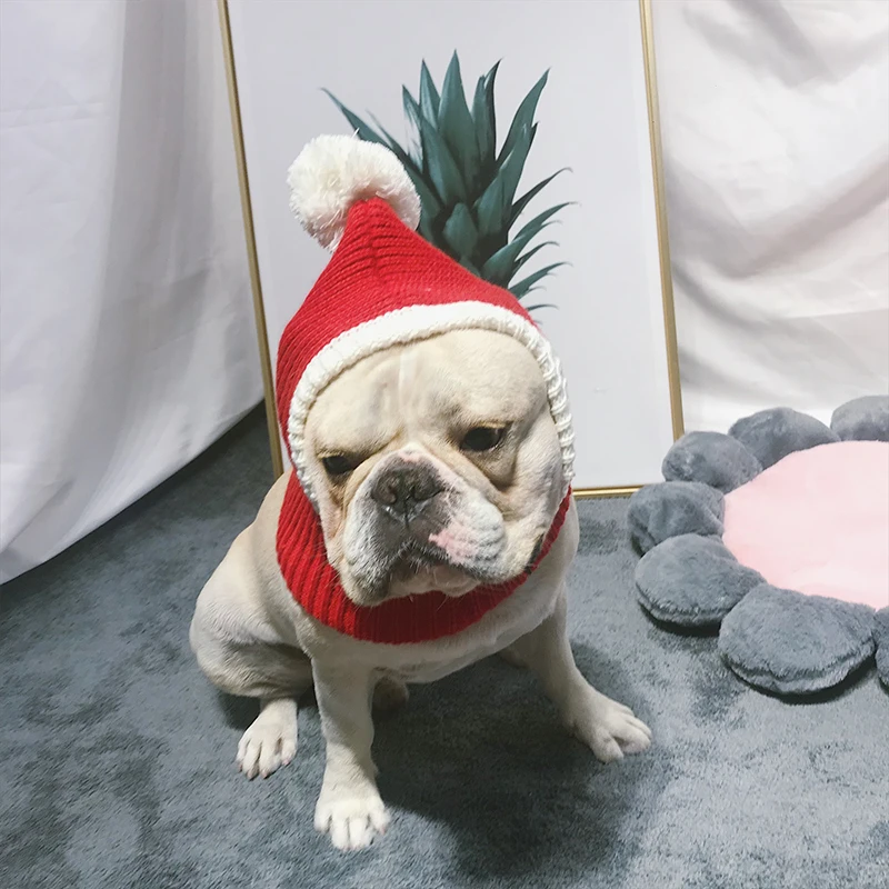 Christmas Dog Cap Knitted Pet Hats for Dogs Accessories Winter Warm Cat Dog Hat Puppy Pet Caps for Dogs Hat with Ball Headwear