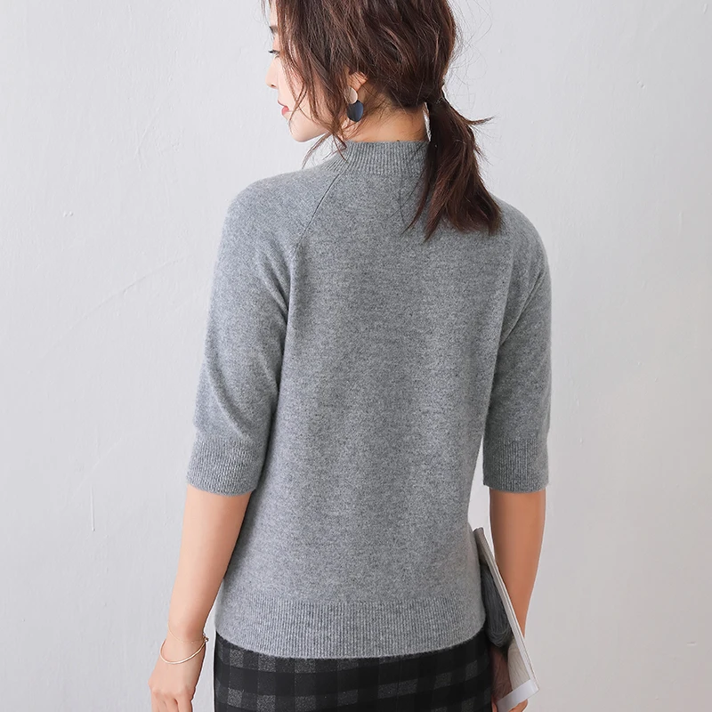 Женский шерстяной вязаный пуловер MERRILAMB свитер с рукавом до локтя и