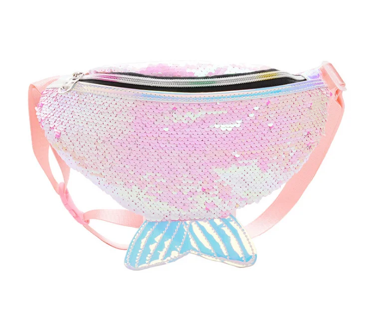 Красочные девушки Fanny Pack Русалка блесток женщин банан чехол на пояс Сумка симфония кошелек PU через плечо сумка