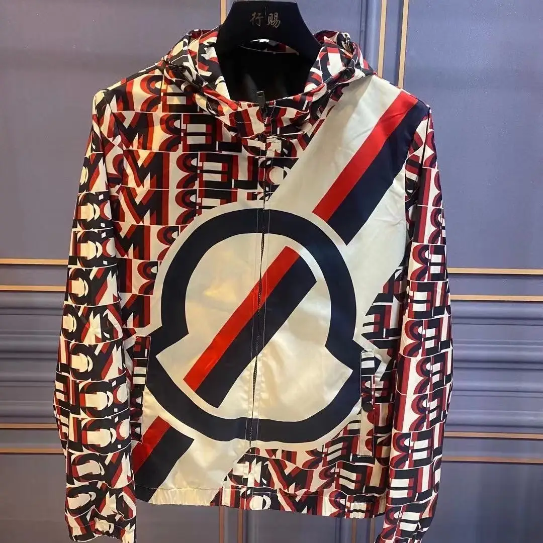 

2021 European Station Spring New Fashion Brand Coat Digital Printing Mesh Red Same Style Jacket Men's Casual All-Matching Top