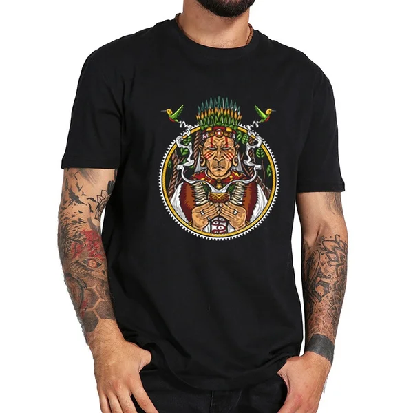

ayahuasca dmt psychedelic shaman trip T Shirts 2019 Summer Cotton Solid T-Shirt For Adult Brand Clothing