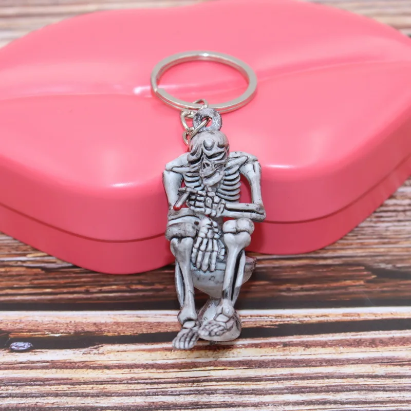 Брелок для ключей в виде черепа на Хэллоуин подвеска сидения туалете оптовая