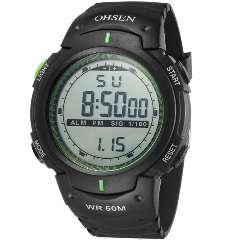 

OHSEN Luxury Brand Mens Sports Watches Men's Military Army Watch 50m Digital LED Electronics Waterproof Wristwatches Male Clock