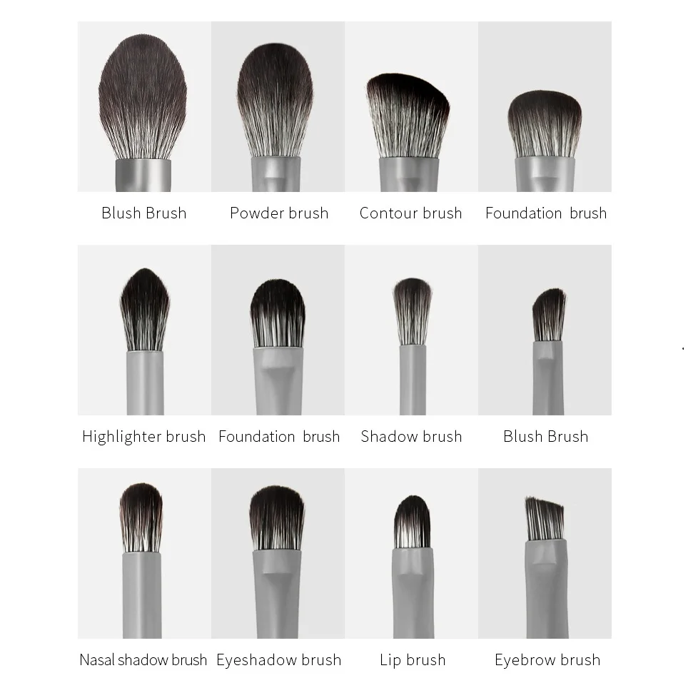 

12pcs Professional Makeup Brushes Set Marble Paint Conical Wood Handle Foundation Powder Blusher Make up Brush Eye Brow Tools