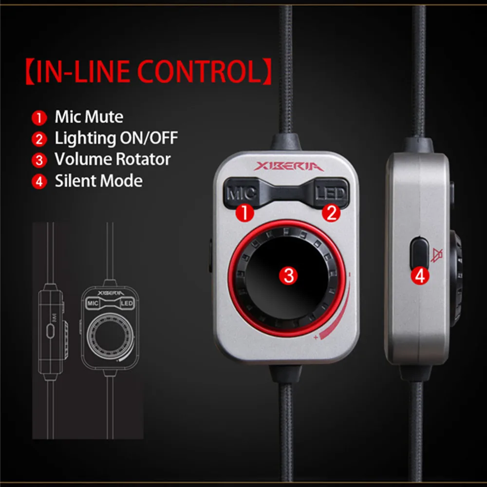 XIBERIA S21 USB объемные Стерео Игровые наушники гарнитура с микрофоном и