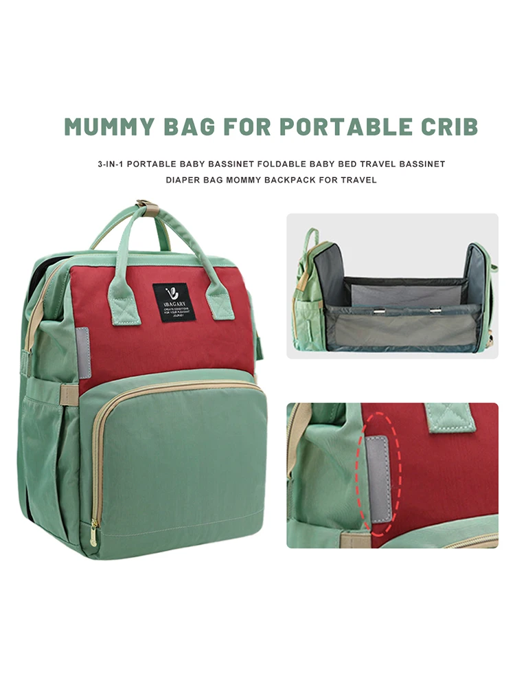 

3-in-1 Portable Baby Bassinet Foldable Baby Bed Travel Bassinet Diaper Bag Mommy Backpack For Travel