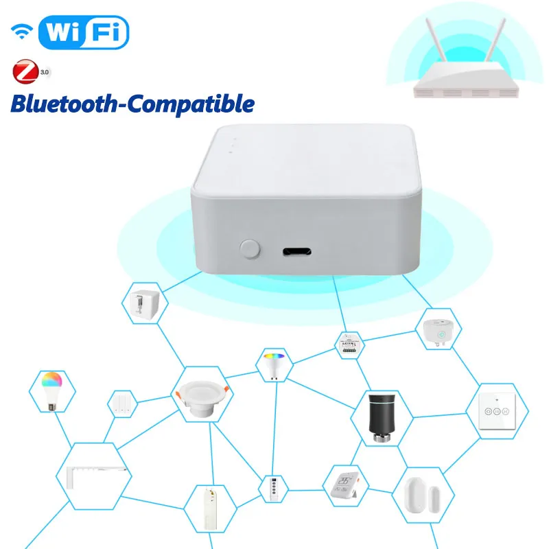 Шлюз Tuya многорежимный с поддержкой Wi-Fi и Zigbee хаб для связи Bluetooth дистанционное