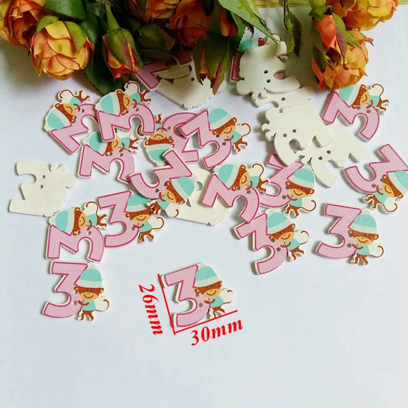 30 шт./упак. (каждого номера 3 шт.) 2 отверстия деревянные пуговицы для шитья