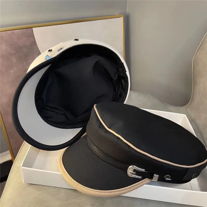 

202104-weimin new British Style pu brm newsboy cap leisure lady Octagonal hat men women visors cap