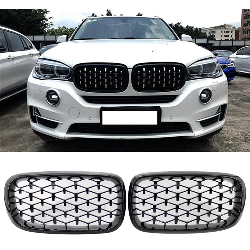 Алмазный Стиль ABS передняя гоночная решетка для BMW X5 X6 F15 F16 F85 F86 глянцевый