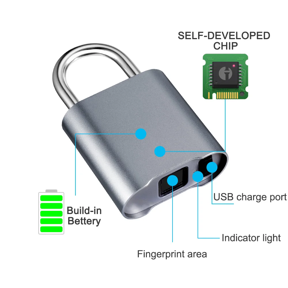 FUERS Мини Смарт отпечатков пальцев Bluetooth висячий замок с ключами домашней