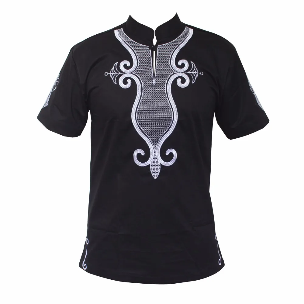 Dashiki Cool Fashion Embroidery Men/women Unique Design muslim T-shirt Tops рубашка мужская мусульманская одежда для мужчин