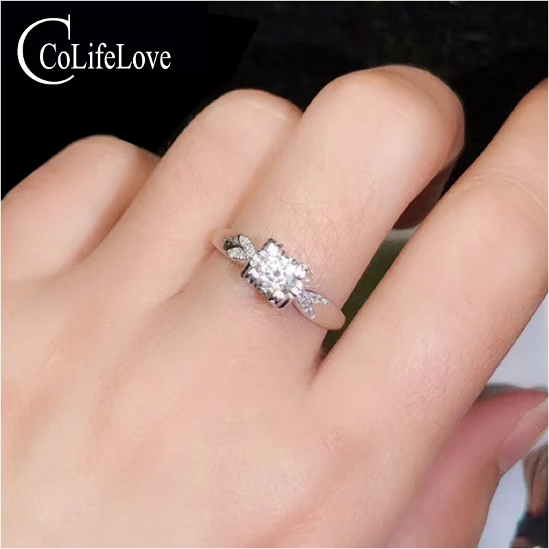 Кольцо из серебра 925 пробы с муассанитом карата|Кольца| |