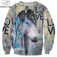 animal lovely horse 3d printed mens sweatshirt harajuku fashion long sleeve hoodie autumn unisex pullover sudadera hombre