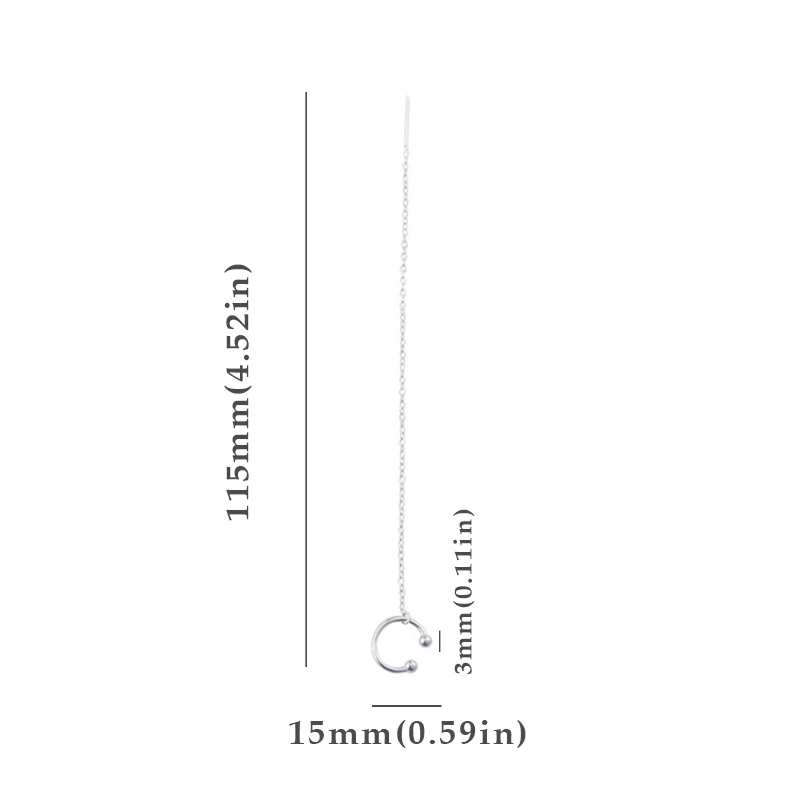 

Simple Long Tassel Chain Earrings For Women Hip Hop Gold Silver Color Circle Round Geometric Piercing Ear Jewelry Girl Gift