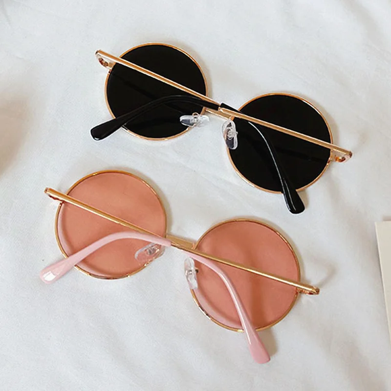 Солнцезащитные очки для девочек и мальчиков UV400 винтажные простые круглые с