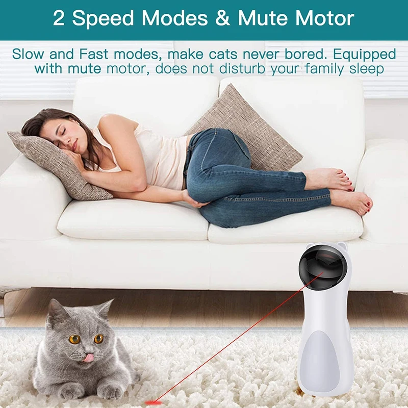 

Upgrade Cat Toy Automatic,Panda Interactive Cat Toy,Pointer for Cats,Non-Handheld Cat Toys Interactive,Cute Chaser Toy,2 Speeds,