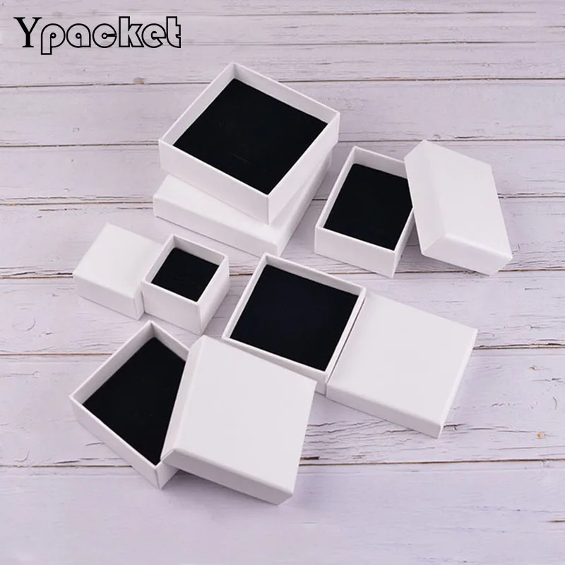 Jewelry Boxes Paper Gift Box Vintage White Necklace Bracelet Pendant Packaging Boxes Jewellery Organizer Multi Size