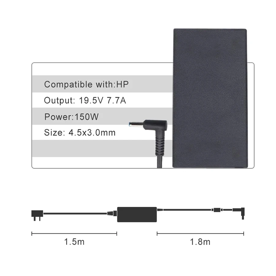 

19.5V 7.7A 150W ADP-150XB B AC Power Adapter Laptop Charger Replacement for HP ZBook Studio G3, G4 HP ZBook 15u G3