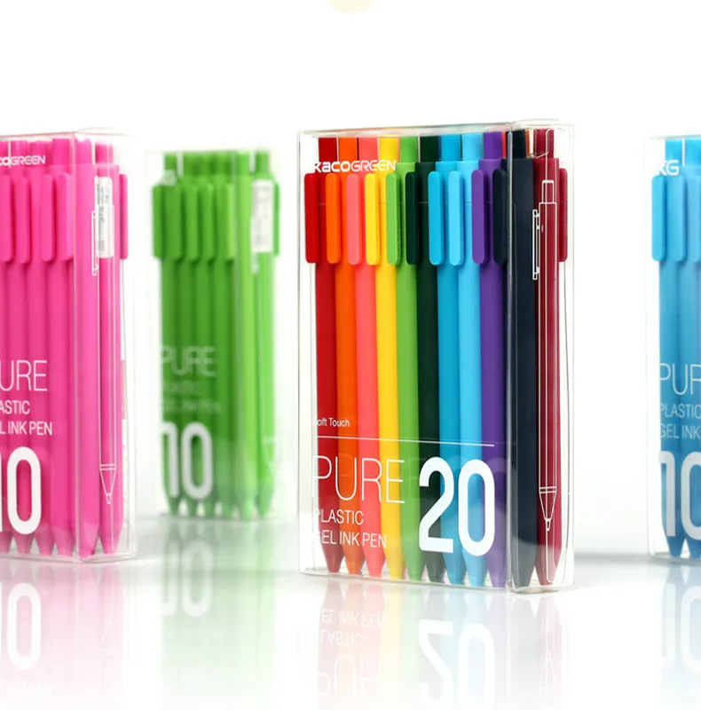 10 шт./компл. чистый цвет черные чернила гелевая ручка мягкая резиновая цветная
