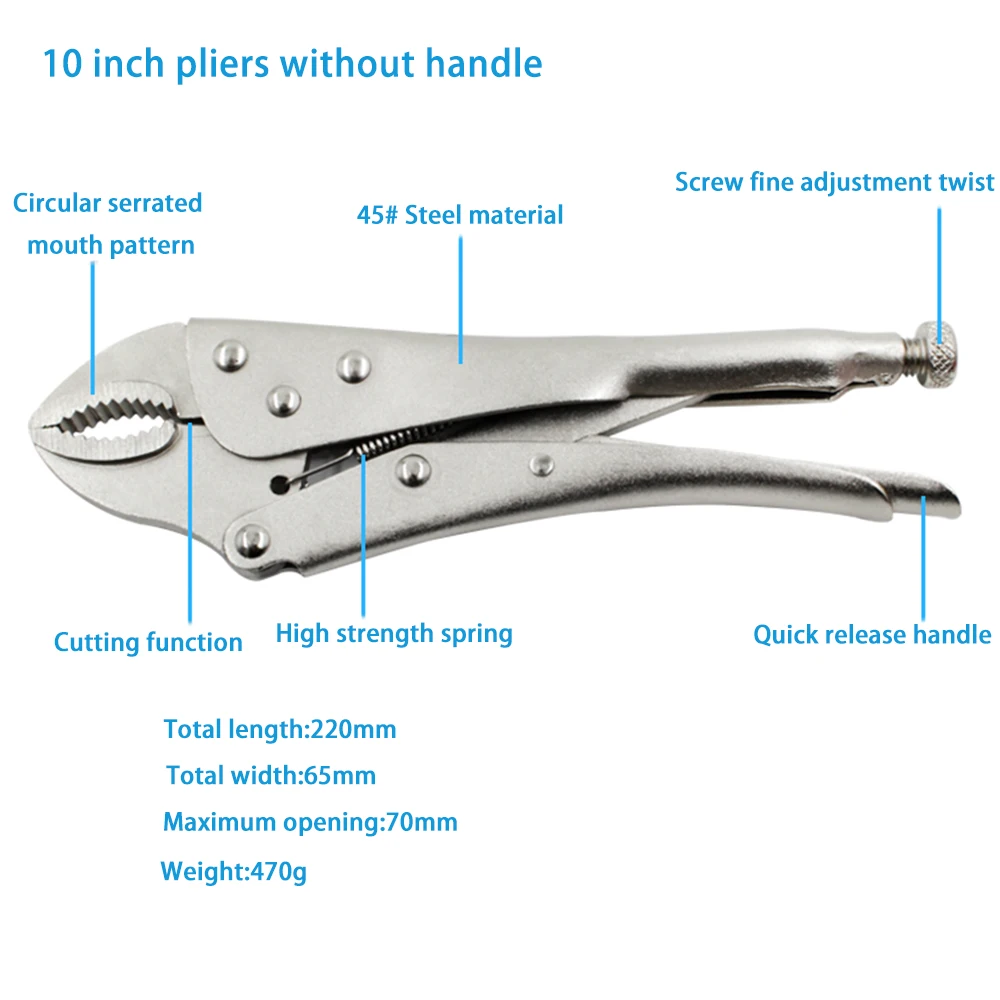 10 дюймов 45 # стальные плоскогубцы ручной инструмент регулируемые фиксированные с