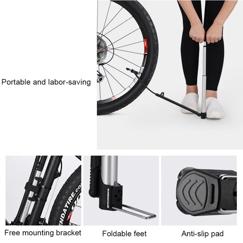 GIYO велосипед ручной воздушный насос шланг Давление манометром велосипеды шин