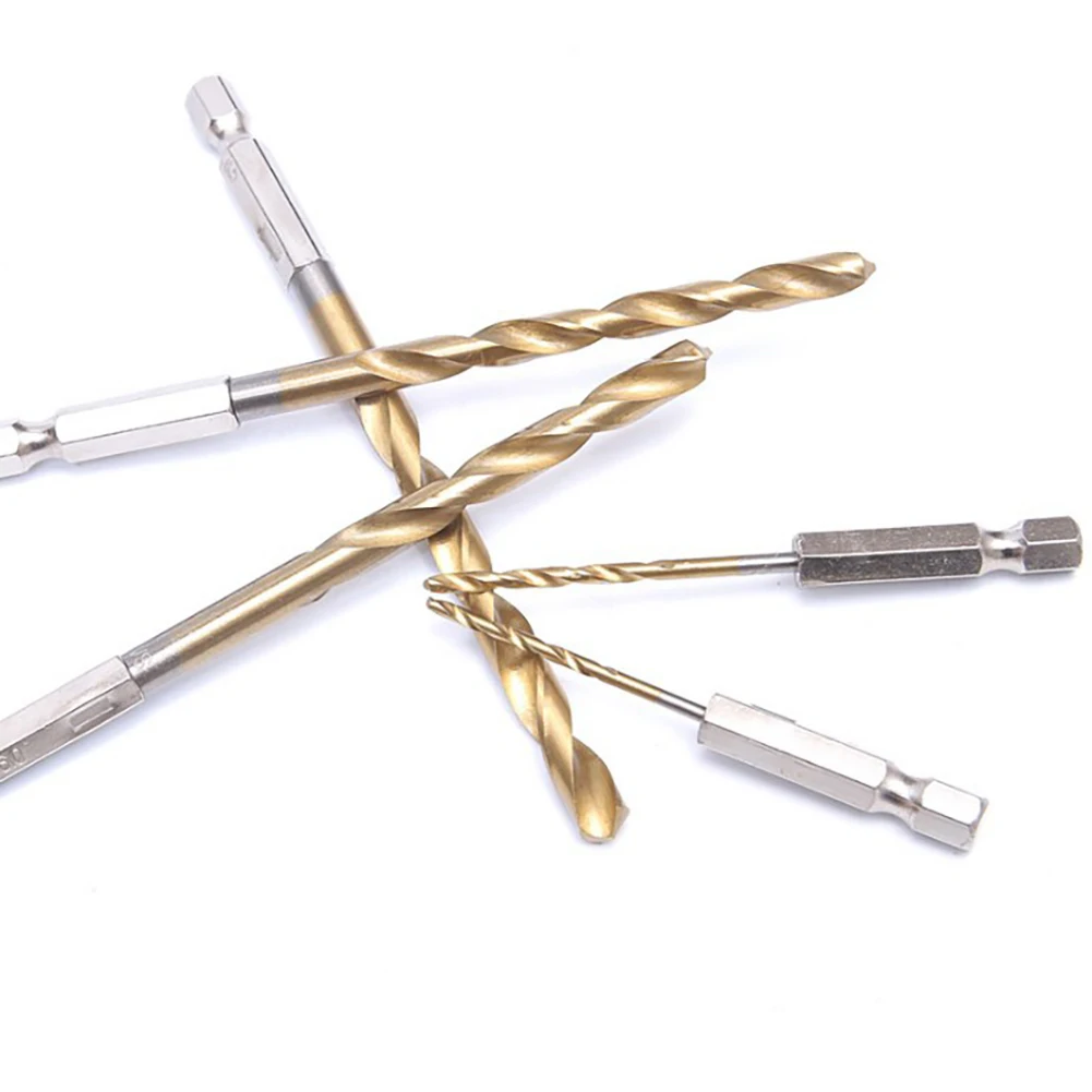 

13pcs 1.5-6.5mm High Speed Steel Titanium Coated Drill Bit Set 1/4 Hex Shank Tool Set The Whole Ground Metal Reamer Tools